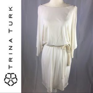 Trina Turk White Cold Shoulder Dress